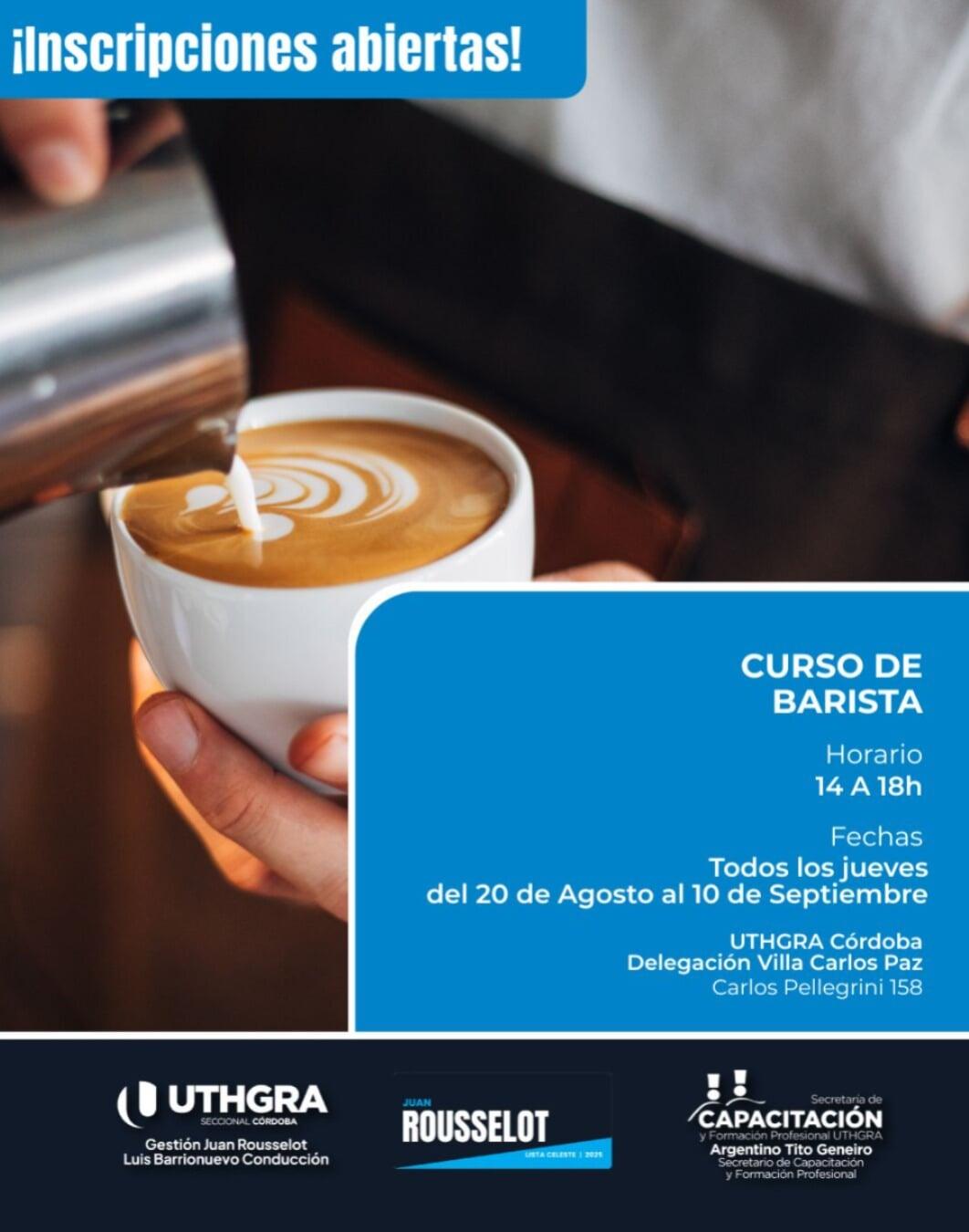 Nuevo Curso de Barista en Villa Carlos Paz